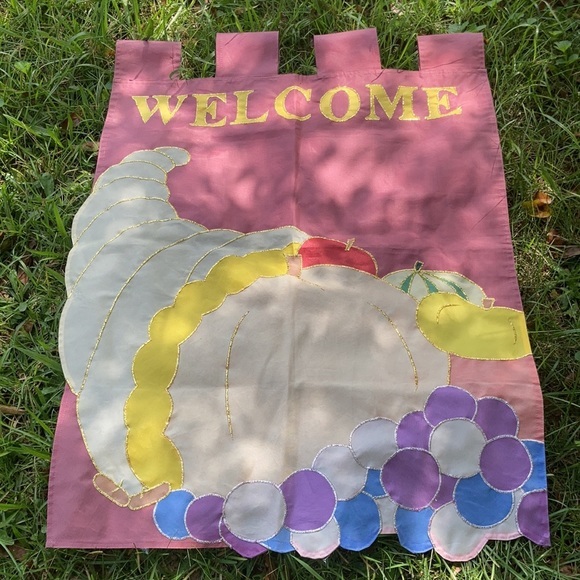 JetMax fall Thanksgiving cornucopia yard flag - Picture 6 of 17